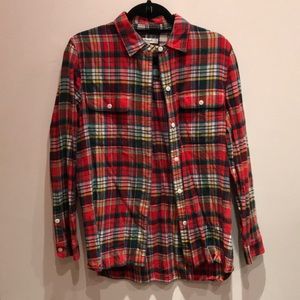 Madewell Red Plaid Flannel Shirt